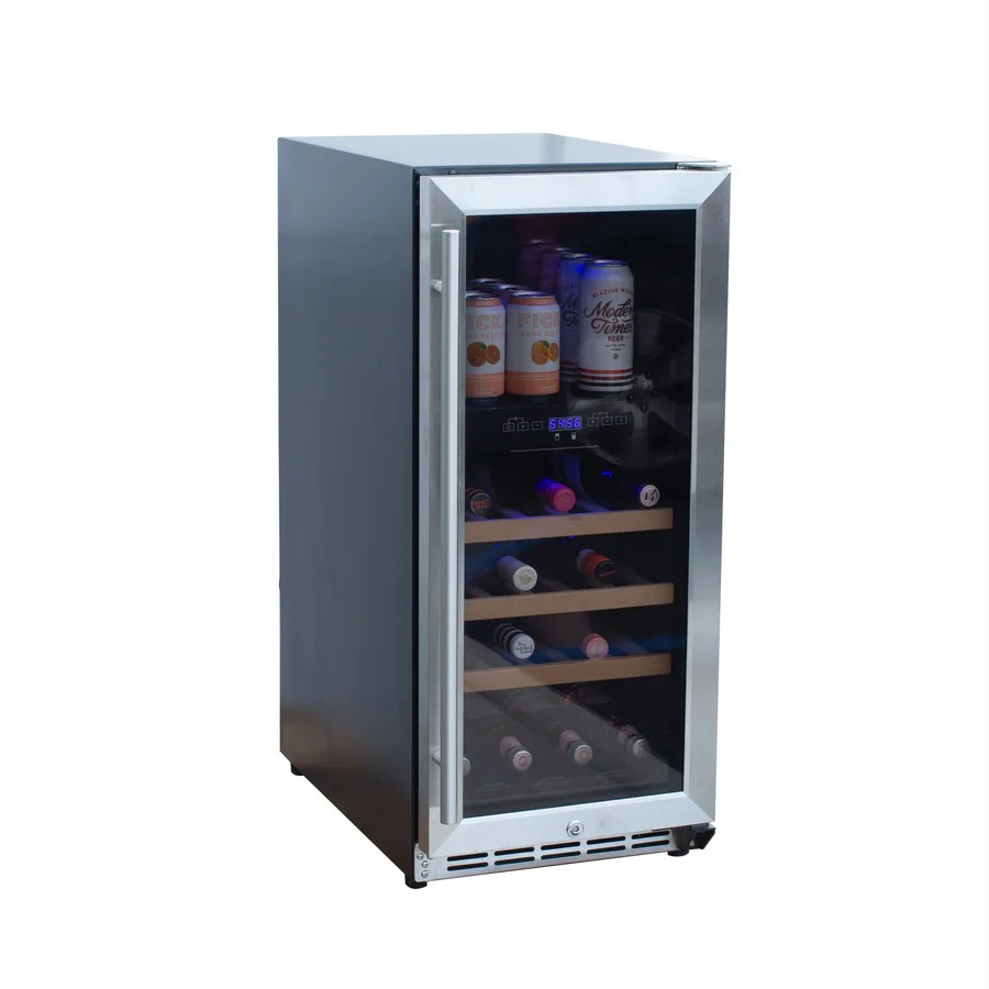 American Made Grills 15" 3.2c Outdoor Rated Dual Zone Wine Cooler