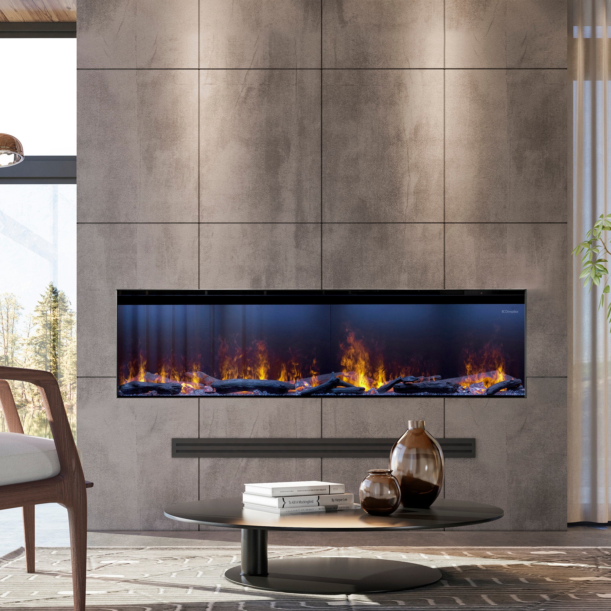 Dimplex Optimyst 66" Linear Vapor Fireplace with Acrylic Ice and Driftwood Media