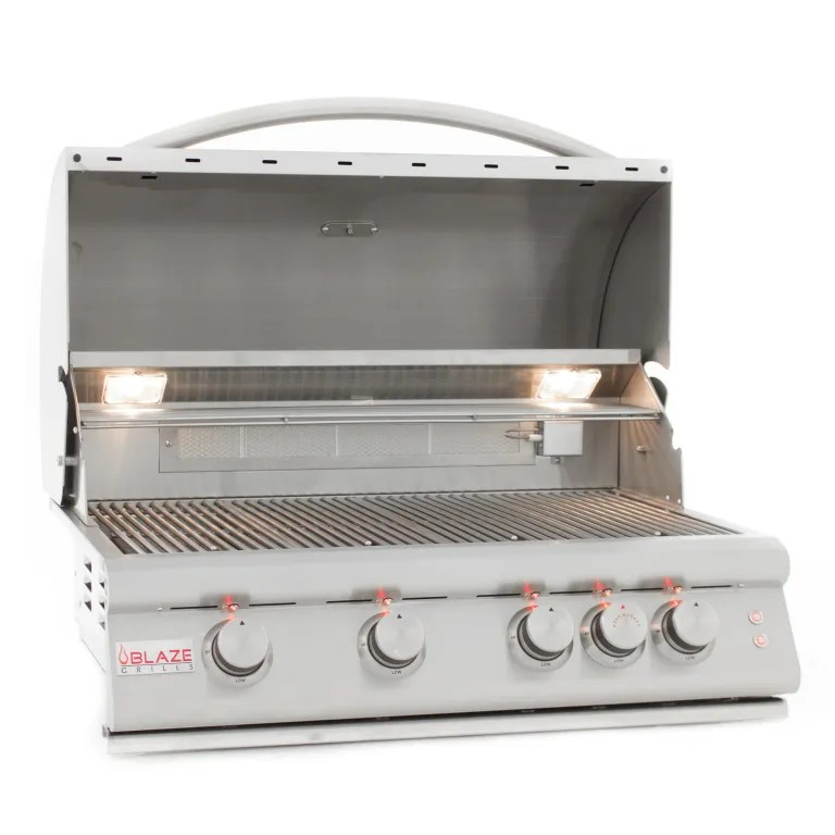 Blaze 32-Inch 4-Burner LTE Gas Grill with Rear Burner and Built-in Lighting System