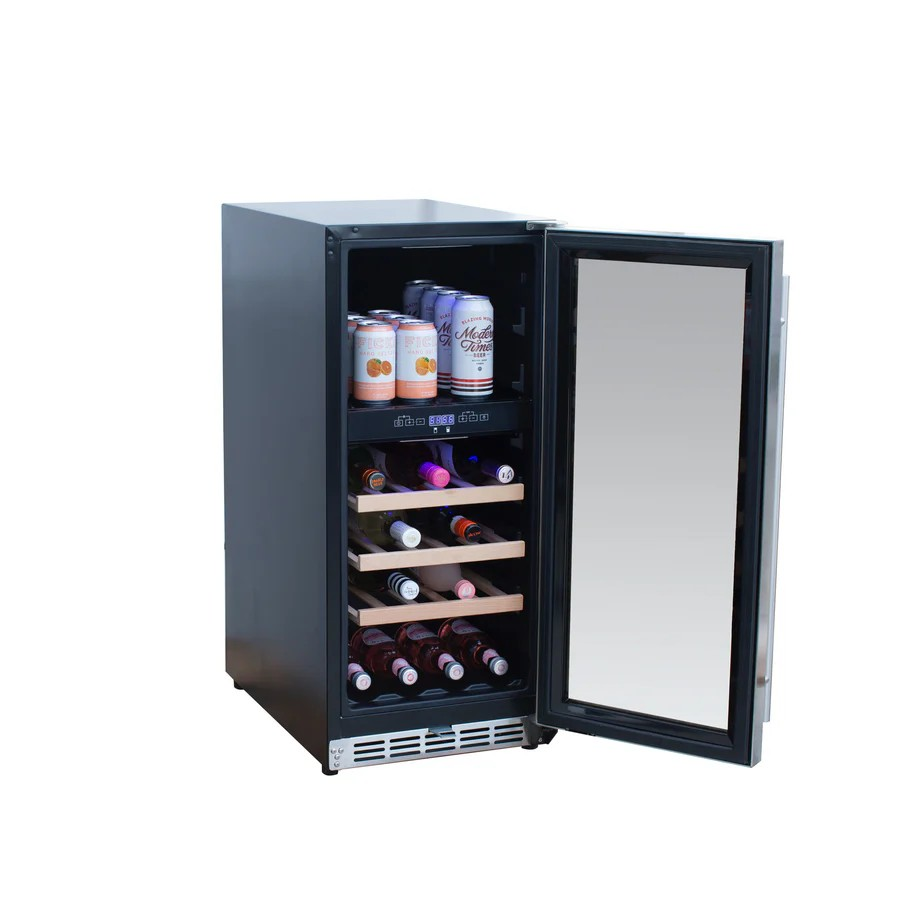 American Made Grills 15" 3.2c Outdoor Rated Dual Zone Wine Cooler