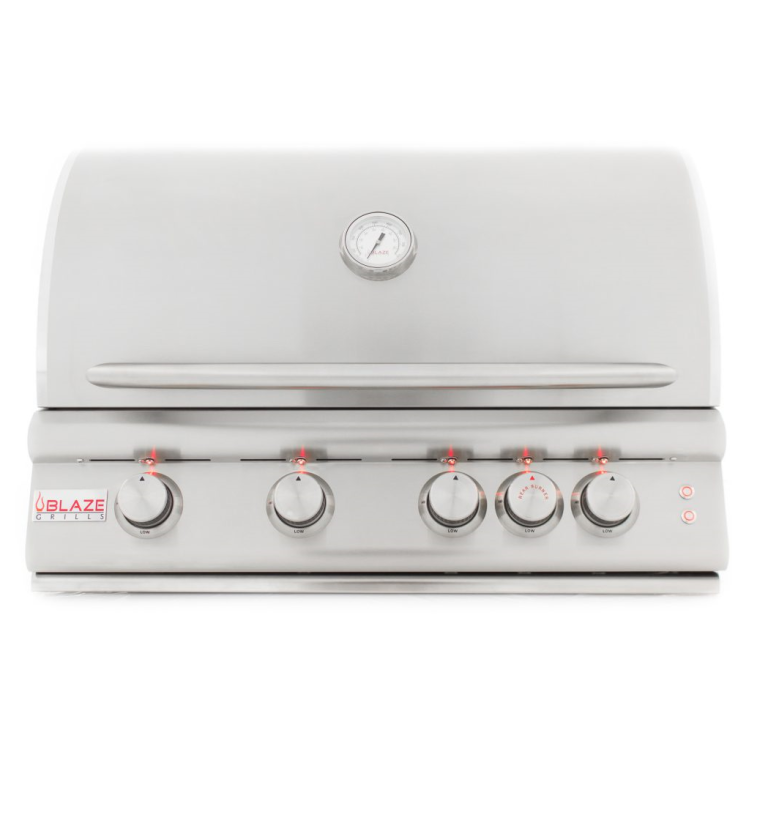 Blaze 32-Inch 4-Burner LTE Gas Grill with Rear Burner and Built-in Lighting System